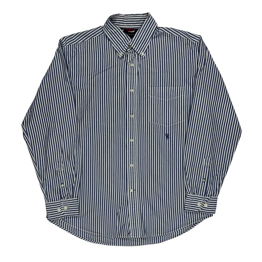 Vintage Tommy Hilfiger Striped Shirt - Large Blue Cotton