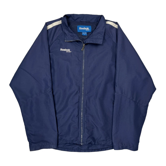 Reebok Windbreaker - Large Blue Polyester