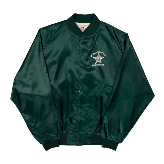 Made In USA Marine Patrol Volunteer West Ark Varsity Jacket - XL Green Nylon