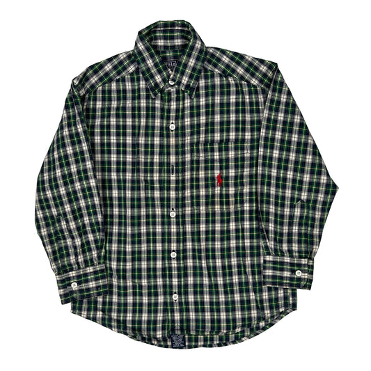 Age 3-4 Polo By Ralph Lauren Checked Flannel Shirt - XS Green Cotton