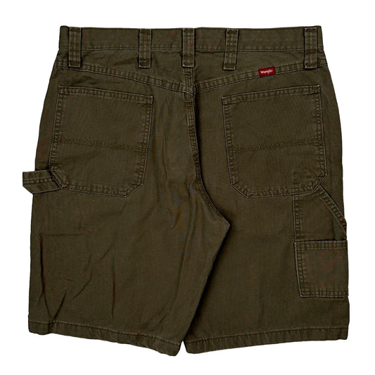 Vintage Wrangler Carpenter Shorts - 33W 10L Green Cotton