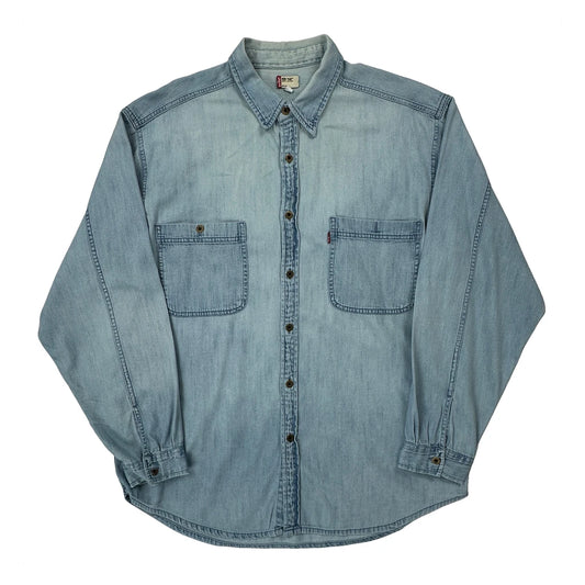 Vintage Levis Denim Shirt - XL Light Wash Denim