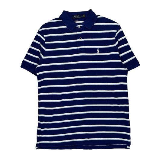 Polo By Ralph Lauren Striped Polo Shirt - Medium Blue Cotton