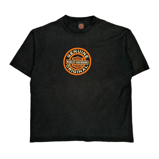 Genuine Original Harley Davidson Graphic T-Shirt - XL Black Cotton