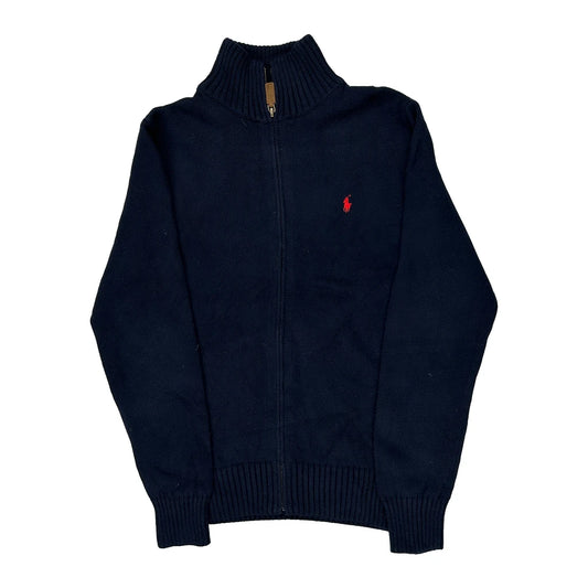 Polo By Ralph Lauren Zip Up - Large Navy Cotton