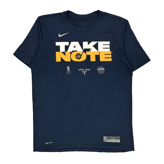 Utah Jazz Nike Graphic T-Shirt - Medium Yellow Polyester