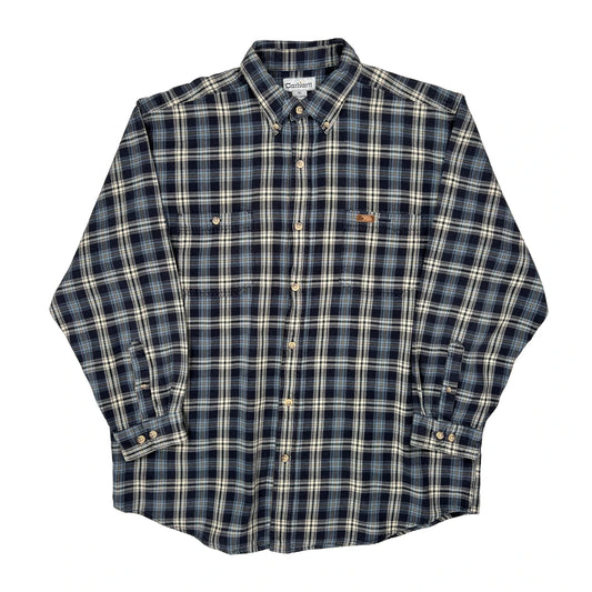 Carhartt Checked Flannel Shirt - XL Blue Cotton