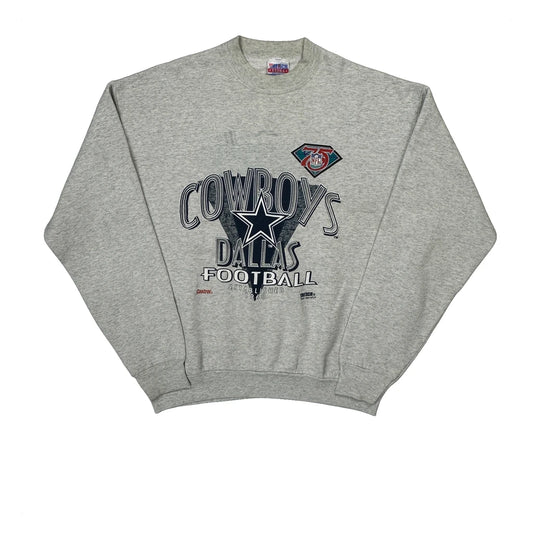 Made In USA Trench Dallas Cowboys Sweatshirt - XL Grey Cotton Blend