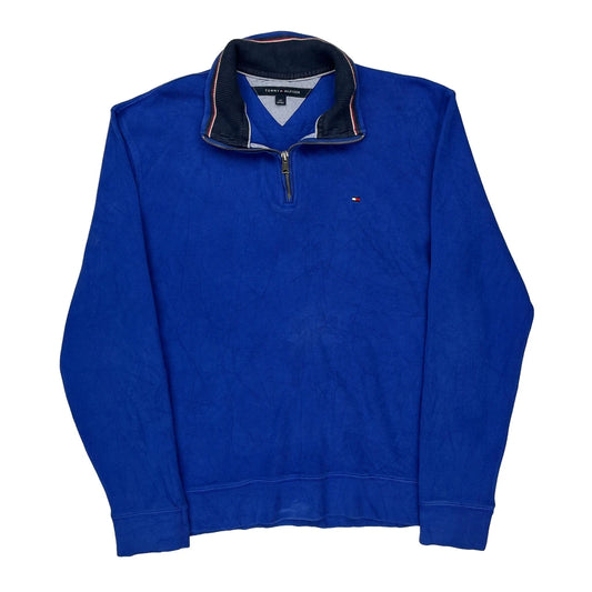Tommy Hilfiger 1/4 Zip - Large Blue Cotton