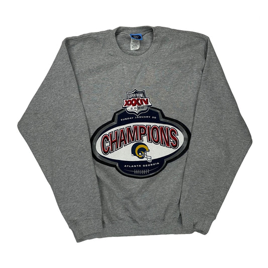 Super Bowl Xxxiv Champions Spi Nfl Sweatshirt - Large Grey Cotton Blend