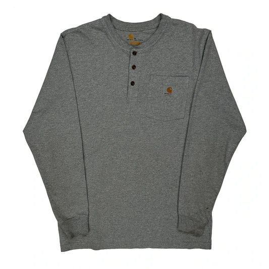 Carhartt Henley Long Sleeve T-Shirt - Medium Grey Cotton