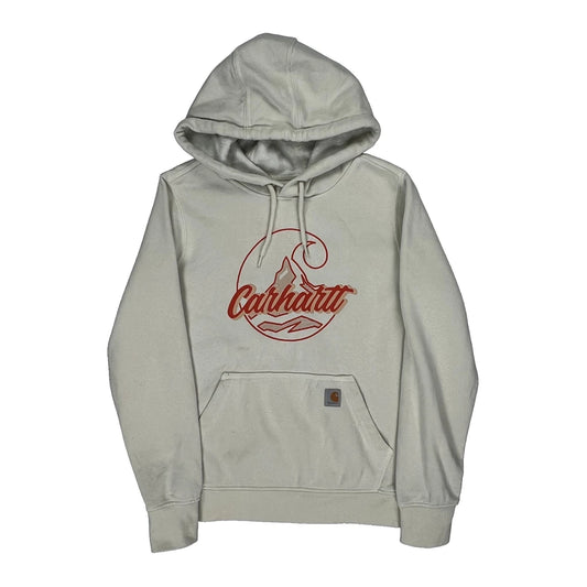 Carhartt Graphic Hoodie - Small Cream Cotton