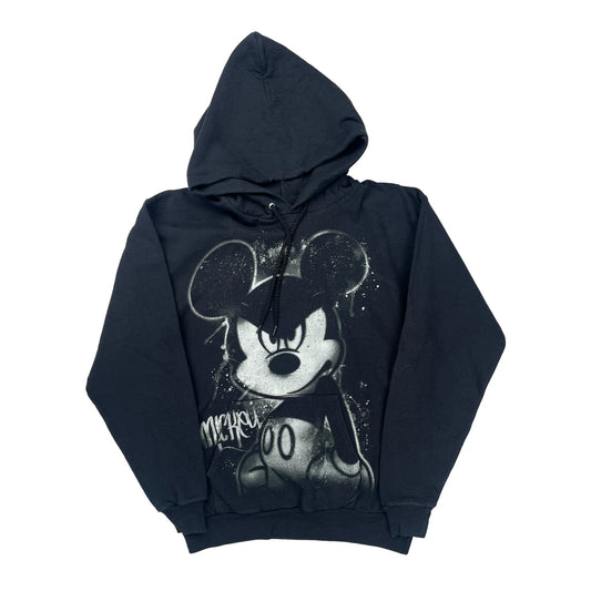 Mickey Mouse Disney Cartoon Hoodie - Medium Black Cotton Blend