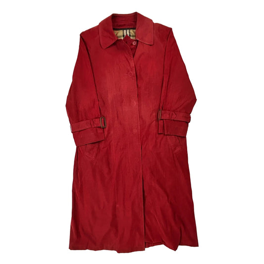 Burberry Trench Coat - Large Red Cotton