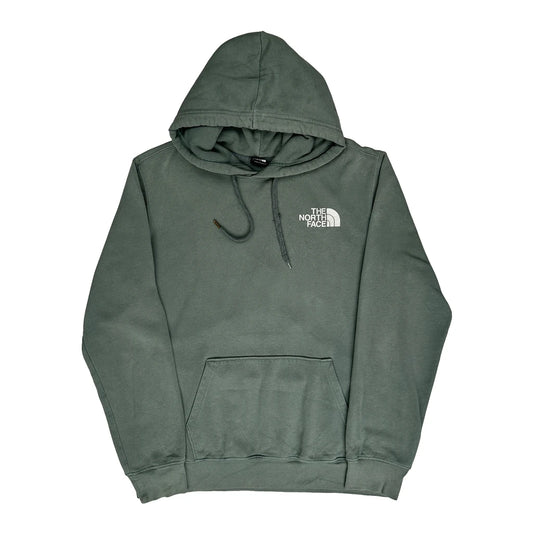 Vintage The North Face Graphic Hoodie - Medium Green Cotton Blend