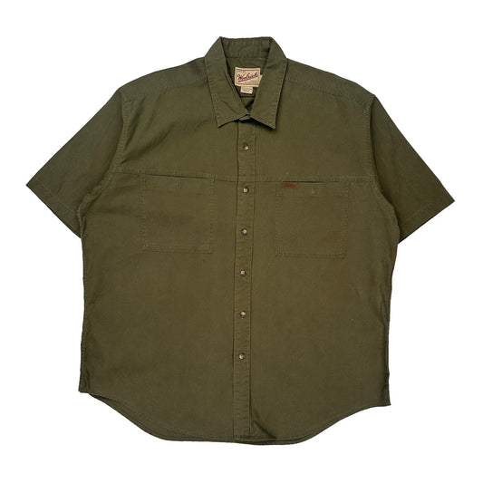 Woolrich Short Sleeve Shirt - Medium Green Cotton