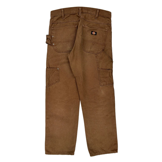 Dickies Carpenter Trousers - 34W 30L Brown Cotton