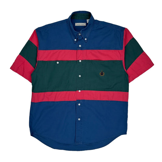Bugle Boy Striped Short Sleeve Shirt - XL Multicoloured Cotton