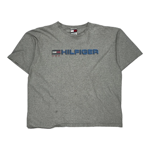 Tommy Hilfiger Spellout T-Shirt - XL Grey Cotton