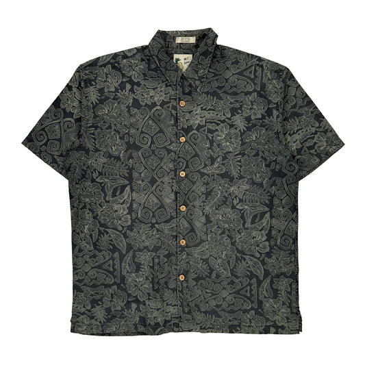 M.E Sport Hawaiian Shirt - Large Grey Cotton