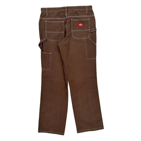 Dickies Carpenter Trousers - 31W UK 12 Brown Cotton