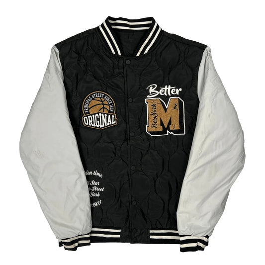 Vintage Golden Time Unbranded Varsity Jacket - Large White Polyester