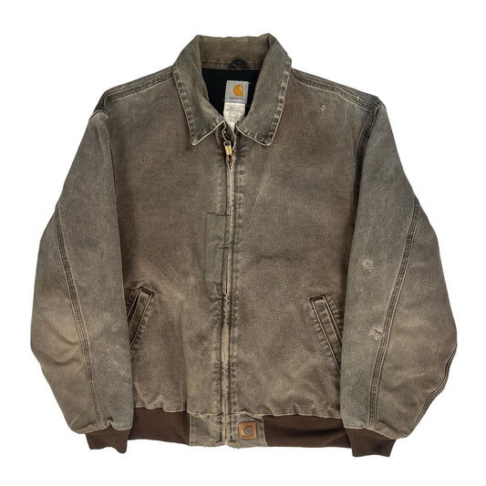 Carhartt J102 Cht Santa Fe Bomber Jacket - Large Brown Cotton