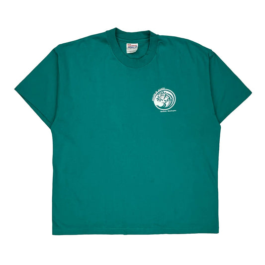 Hanes Single Stitch T-Shirt - XL Green Cotton Blend