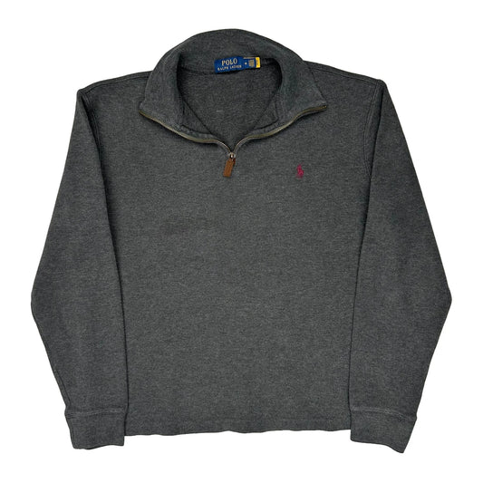 Polo By Ralph Lauren 1/4 Zip - Medium Grey Cotton Blend