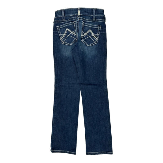 Ariat Contrast Stitch Jeans - 29W UK 8 Blue Cotton Blend