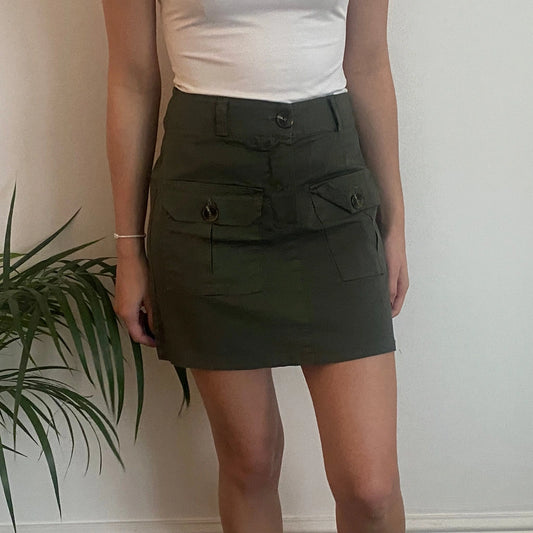 Vintage khaki Zuiki Cargo Skirt - womens 28" waist