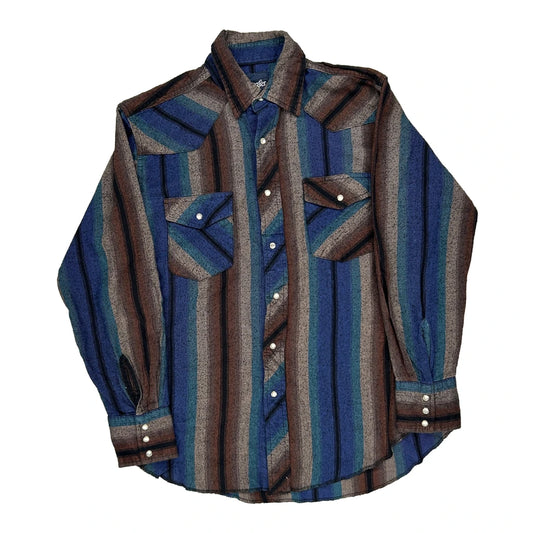 Wrangler Striped Shirt - Medium Blue Cotton