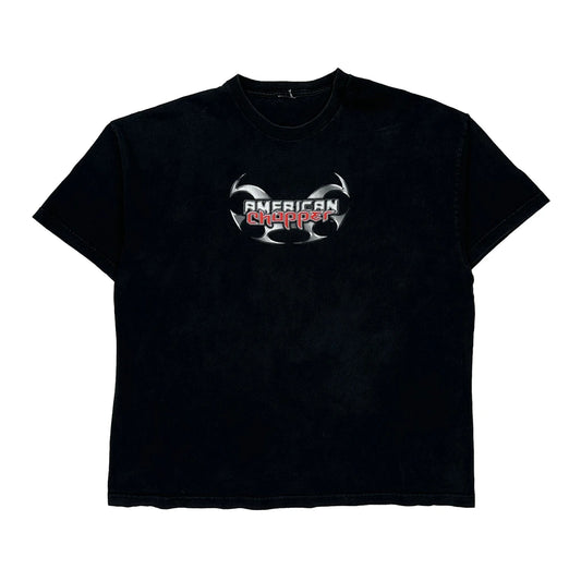 Motorcycle American Chopper Graphic T-Shirt - XL Black Cotton