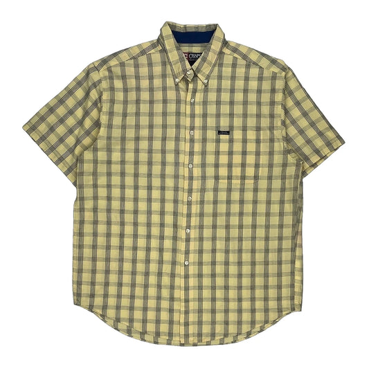 Chaps Ralph Lauren Checked Shirt - XL Yellow Cotton Blend