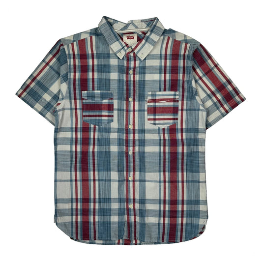 Vintage Levis Checked Short Sleeve Shirt - Medium Multicoloured Cotton
