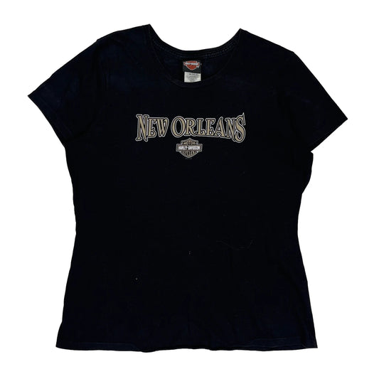 New Orleans Harley Davidson Graphic T-Shirt - 2XL Black Cotton
