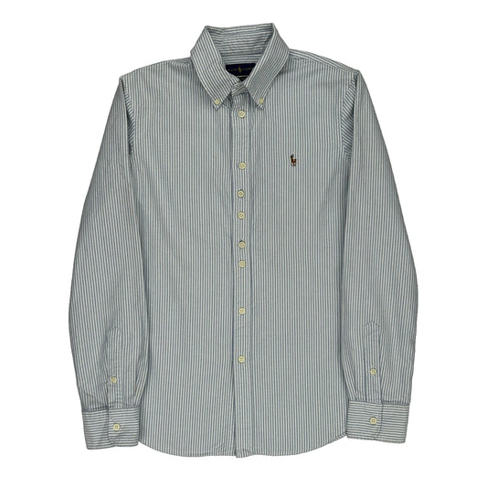 Polo Logo Ralph Lauren Striped Shirt - Medium Blue Cotton