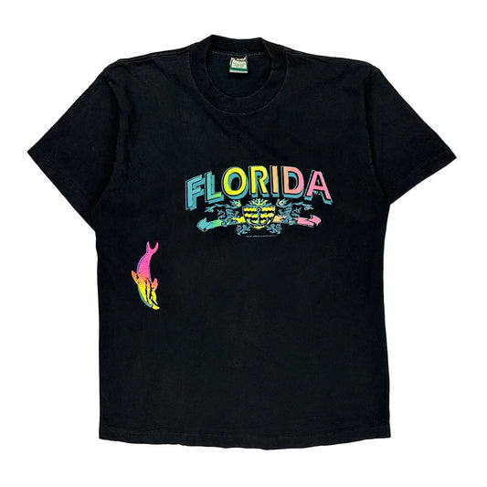 Florida Anvil Single Stitch T-Shirt - Large Black Cotton