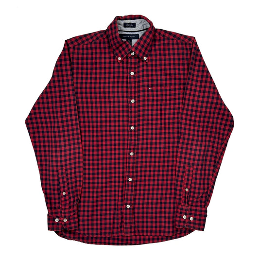 Vintage Tommy Hilfiger Checked Shirt - XS Red Cotton
