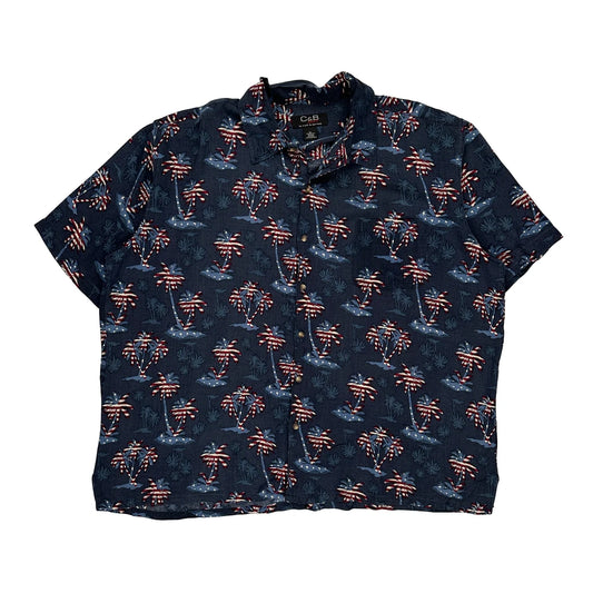 Croft & Barrow Hawaiian Shirt - XL Navy Viscose