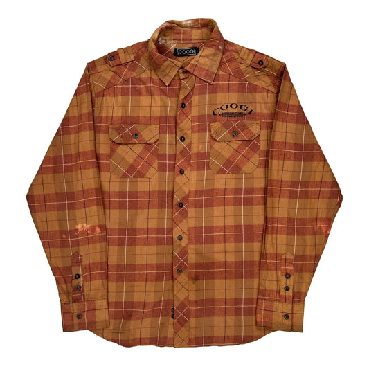 Coogi Checked Flannel Shirt - XL Brown Cotton