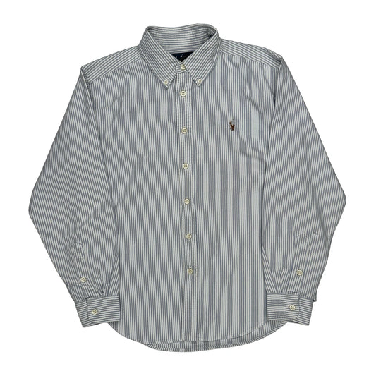 Age 10-12 Ralph Lauren Striped Shirt - Medium Blue Cotton