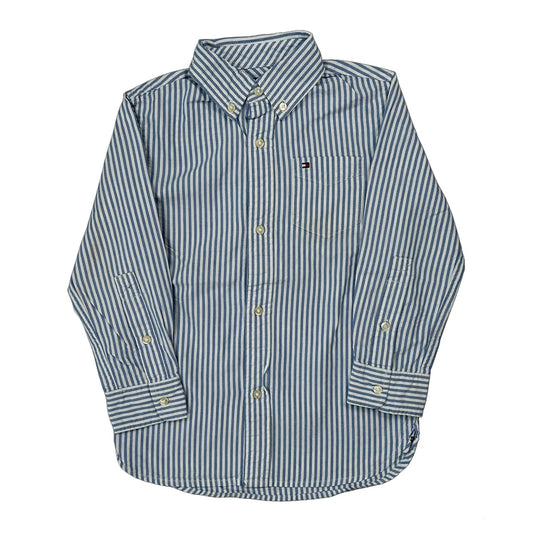Vintage Age 4-5 Tommy Hilfiger Striped Shirt - XS Blue Cotton