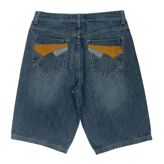 Vintage Route 66 Baggy Denim Shorts - 31W 13L Light Wash Denim