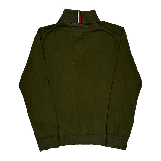 Tommy Hilfiger 1/4 Zip - Large Green Cotton