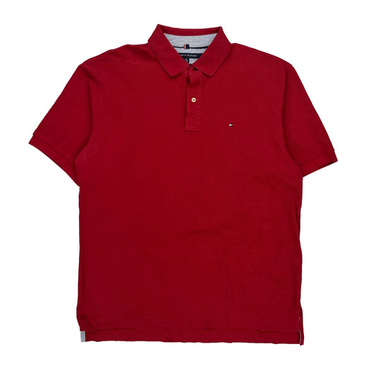 Tommy Hilfiger Polo Shirt - XL Red Cotton