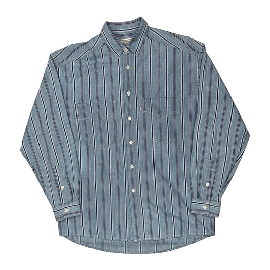 Levis Striped Shirt - Small Blue Cotton