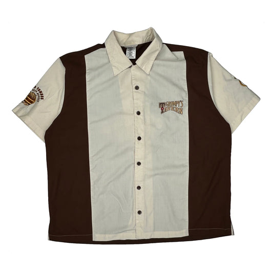 Vintage Grumpy'S Tavern Disney Graphic Short Sleeve Shirt - XL Brown Polyester