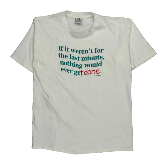 High Cotton Single Stitch T-Shirt - Large White Cotton