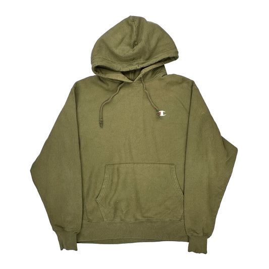 Reverse Weave Champion Hoodie - Large Green Cotton